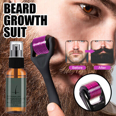 Beard Growth Kit - Beard Growth Serum & Derma Roller Mustache Hair Growth Boosts • 9.39€