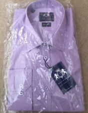 BNWT Men's William & Edwards Lilac Button Long Sleeve Shirt 37-38 Collar