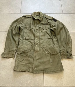 Vintage 60s Sateen OG 107 Olive Green Military US Army Field Coat Jacket Small - Picture 1 of 21