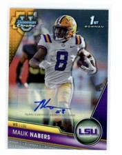 MALIK NABERS 2023 Bowman Chrome University 1st Auto #74 LSU Tigers Football Card