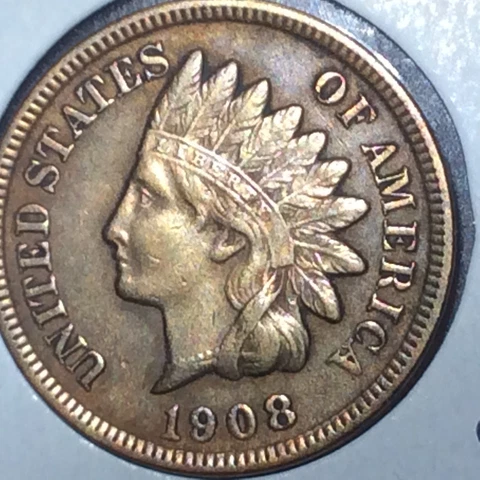 1908-S Indian Head Cent Higher Grade Great  Condition, Sharp Detail, and Color Cover