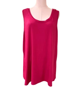 Ashley Stewart Hot Pink ärmellos Nylon Stretch U-Ausschnitt Tank Gr. 22/24 - Bild 1 von 7
