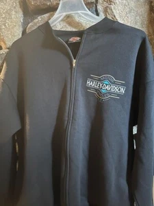 Vintage Harley Davidson XL Sweatshirt Las Vegas Full Zip Black Free Shipping - Picture 1 of 4