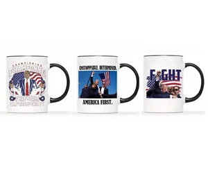 COMBO PAQUETE DE 3, 11 oz, ¡FGHT! Taza Trump para partidarios de Trump - "Lucha" por Trump - Imagen 1 de 13