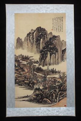 Large Old Chinese Beautiful Paper Painting Landscape Marks • 28.32$