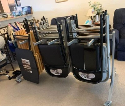 Hotel Utility Rack Folding Chair Table Dolly Cart - Image 1 of 4