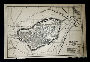 1897 Alte TOPOGRAPHISCHE KARTE:ORVIETO..TERNI ..UMBRIA - UMGEBUNG. FÜR WAGNER MUST. - Bild 1 von 3