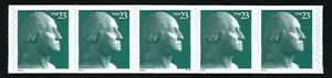 USA, SCOTT # 3617, MNH STRIP OF 5 COIL PNC # V13 GEORGE WASHINGTON 23¢ - Picture 1 of 1