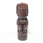 Vintage Kahlua Aztec Mayan Tiki Ceramic Empty Decanter Bottle Brown 11" Mancave