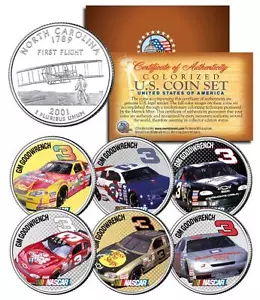 DALE EARNHARDT *GM Goodwrench #3* Colorized NC Quarters 6-Coin Set NASCAR Cars - Picture 1 of 2