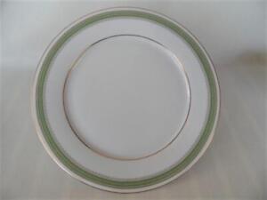 contemporary  Noritake Tisdale 2893 White Green & Gold Dinner Plate (many avail)