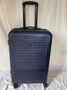 Tag Riverside 24'' Hard Case Spinner Check In Suitcase Luggage Navy Blue - Picture 1 of 6