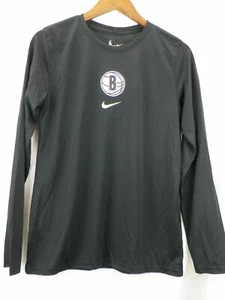 Nike Boys Brooklyn Nets Black Dri-Fit Practice Long Sleeve T-Shirt NWT L 14/16 - Picture 1 of 7