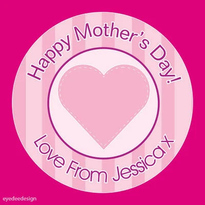 ELSIE BEAU Personalised Heart Mothers Day Valentines Stickers Thank you Sweet Love - 801