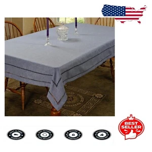 All-Season 60"x84" Blue Embroidered Tablecloth – Perfect for Birthdays and More - Picture 1 of 2