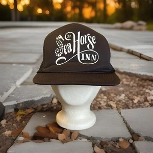 Vintage Seahorse Inn Unisex Trucker Hat Black Adjustable Cap - Picture 1 of 16