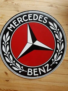 MERCEDES BENZ 14" ROUND METAL SIGN, MAN CAVE/ GHARAGE/ SHED - Picture 1 of 2