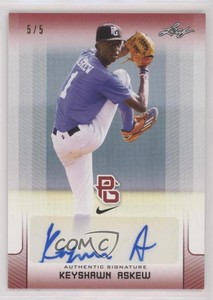 2017 Leaf Perfect Game National Showcase Red /5 Keyshawn Askew #BA-KA2 Auto
