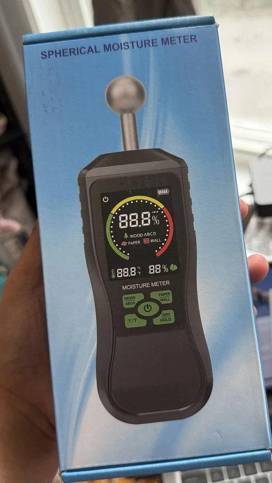 球感式木质湿度计,干墙无损湿度检测器 — 第 1/1 张图片