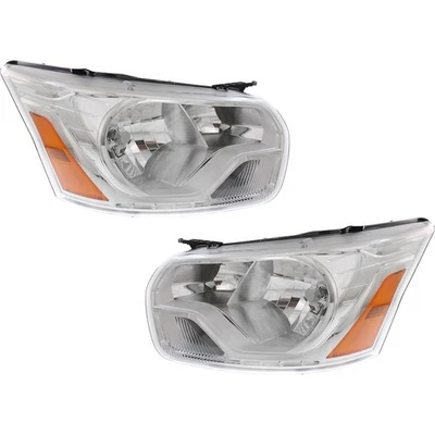 LH & RH Headlights For Ford Transit-250 2015-2016 Halogen with Bulbs CAPA Chrome Foto 1 de 4