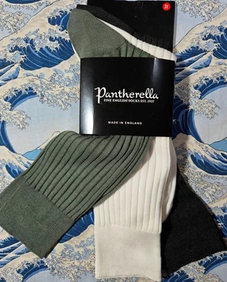 Pantherella Men's English Cotton Socks 3-Pack Dress Ribbed UK 6-7 EU 39-40 £54 - Image 1 of 4