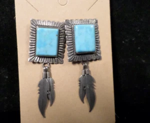 Sterling Silver Blue Stone Earrings - Picture 1 of 3