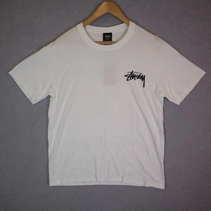 Stussy BNWT Withered Flower Crewneck Tee White Size M Rare Made in Mexico - Foto 1 di 9