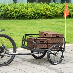 BikeTrailer Bike Wagon Bicycle Cargo Trailer w/ Suspension, 2 Wheels, Black - Picture 1 of 11