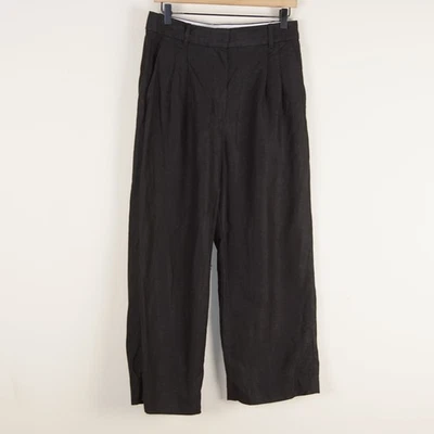 Pantalón Wilfred The Effortless Pierna Ancha Tencel Lino Recortado Cintura Alta Mujer Talla 8 Foto 1 de 4