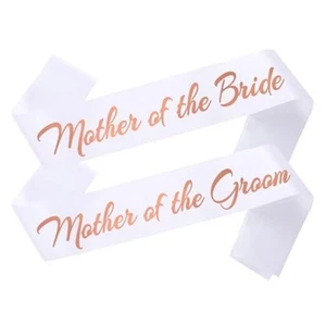 2pcs Mother of the Bride and Groom Sashes, Bridal Shower Sashes for Mother of - Picture 1 of 6