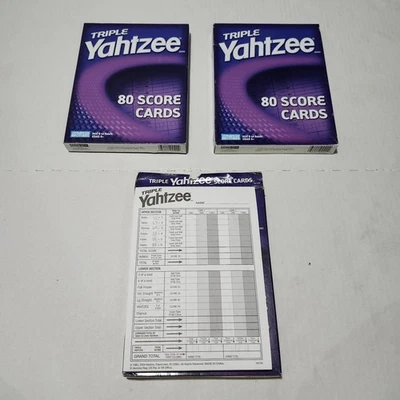 Triple Yahtzee 80 Score Cards 2 New And 1 Opened Pad Milton Bradley Lot - Image 1 of 4