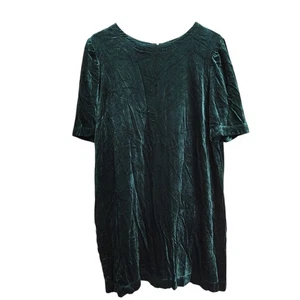 J Jill Damen Samt Etuikleid Größe L Rundhals Kurzarm Emerland Grün - Bild 1 von 12