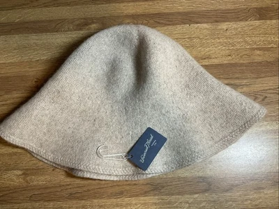 NOVO Chapéu Balde de Malha Universal Fio Mescla de Lã Bege - Imagem 1 de 3