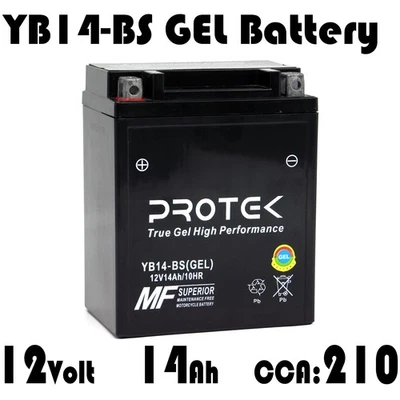 YB14-A2 YB14A-A1 YB14A-A2 YB14-B2 YTX14AH-BS Motorcycle 12V AGM GEL Battery 14Ah - Image 1 of 4
