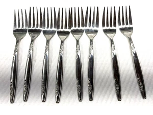 Set of 8-Stylecraft T&N Satin Rose Japan Stainless Flatware Salad Forks - Bild 1 von 6