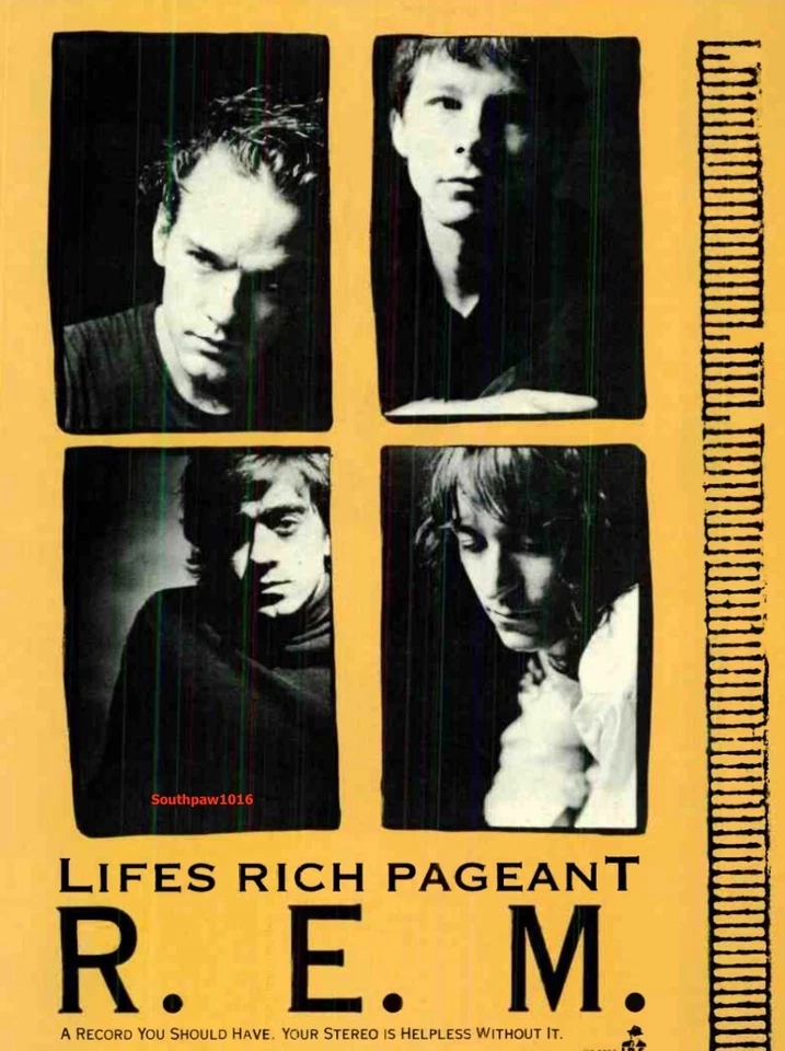 1986  R.E.M. Life's Rich Pageant Album Release Music Industry Promo Reprint Ad - Image 1 of 1