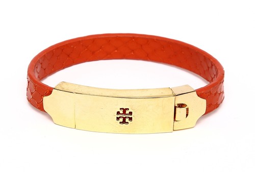Bracciale donna Tory Burch pelle arancione oro W1108