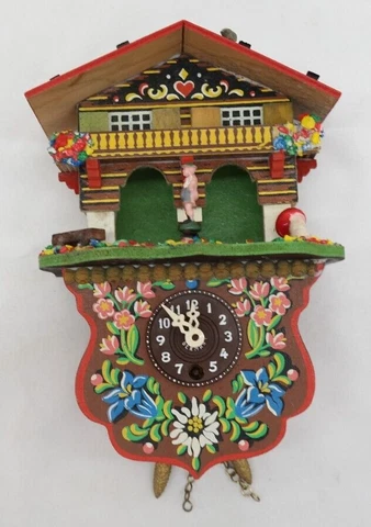 Trenkle Cuckoo Clock West Germany Wall Hanging Dancing People Singing Bird TF Cover