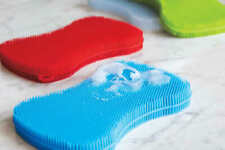 Silicone Cleaning Sponge Scrubber Washing up 8 colours 1, 2 or 4 pack (UK stock)