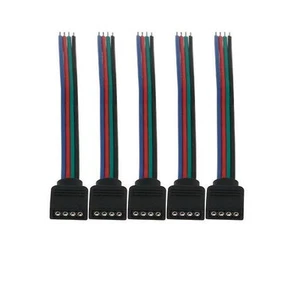 2Pcs 10cm RGB LED Light Strips 4 Pin Female Connector Cable For SMD 3528 5050 - Picture 1 of 1