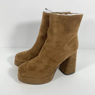 Naturalizer Velo 厚底踝靴女鞋 6M 棕色人造麂皮绒 — 第 1/4 张图片