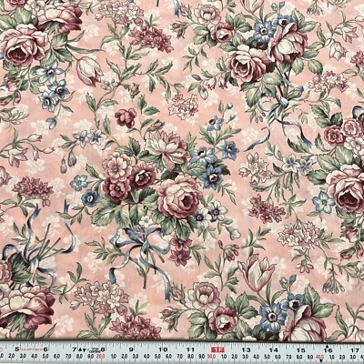 Vintage Classics by Moda Florals on Pink Cotton Fabric by the HALF YARD - Image 1 of 2