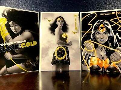 Variant Cover WONDER WOMAN Black & Gold First 1st 1 Issue 3 Comic Lot Set NM+  - Image 1 of 4