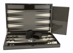 Dal Rossi: Carbon Fibre Backgammon Set (18") Board Game - Picture 1 of 3