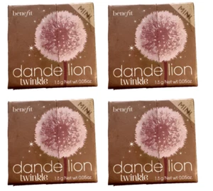 (4 Pack) Benefit Dandelion Twinkle Soft Nude-Pink Glow Highlighter Mini Compact - Picture 1 of 3