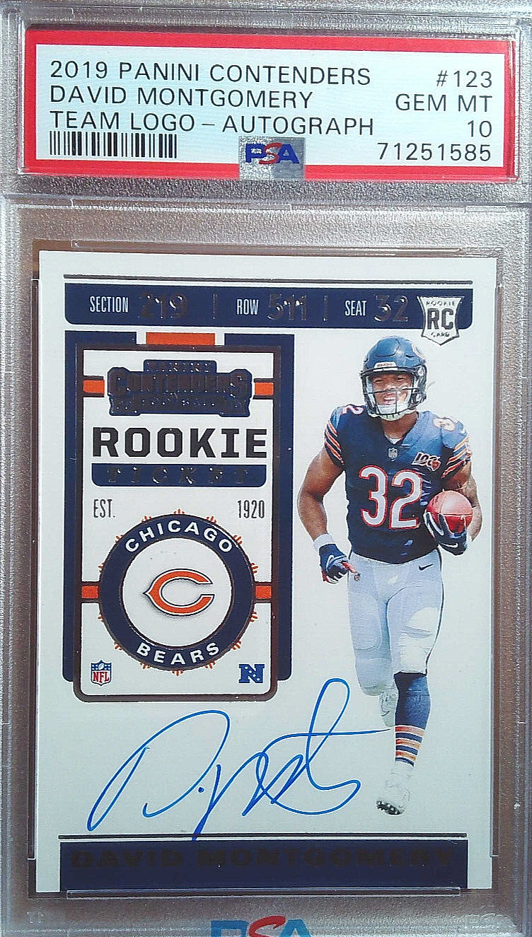 2019 Panini Contenders Rookie Ticket David Montgomery Team Logo Var.-Autograph