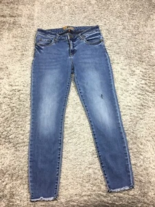 Kut From The Kloth Skinny Jeans Womens Size 8 Blue Denim Dark Wash Raw Hem - Picture 1 of 15