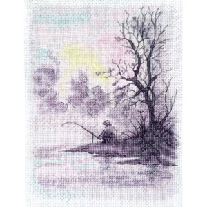 Counted Cross Stitch Kit Morning on the lake DIY Unprinted canvas - Imagen 1 de 2