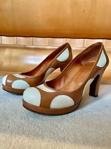 Chie Mihara Beige & Cream Spotted Platform Shoes UK 4 EU 37 VGC Hardly Worn - Picture 1 of 10