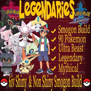 Pokemon Sword & Shield Legendaries 6IV Shiny & Non Ultra 🌟Shiny🌟 Smogon Build - Picture 1 of 19